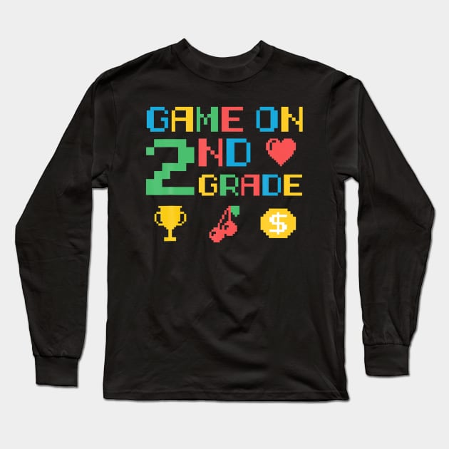 2Nd Grade Video Game Grade Wo Gamer Eacher Or Student Long Sleeve T-Shirt by Hot food